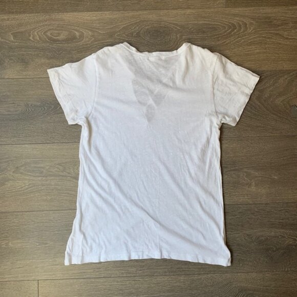Revolve LNA T-Shirt Short Sleeve Tee Cross Strap Burnout Cotton White Size XS - Picture 10 of 10
